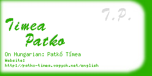 timea patko business card